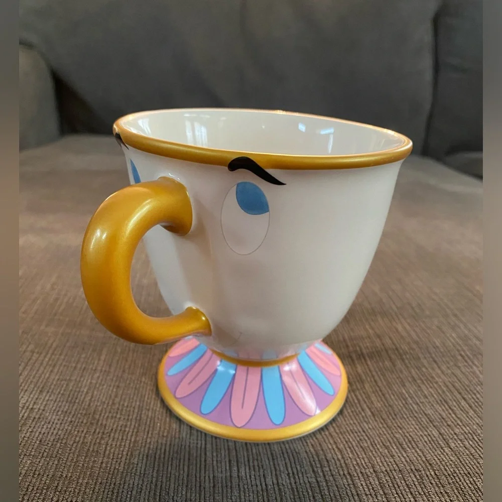 Disney Parks authentic ceramic Chip Mug, Beauty and the Beast, souvenir for less - Picture 2 of 9